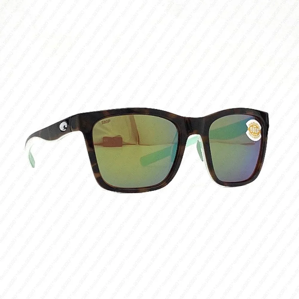 Costa Del Mar Panga 580P Shiny Tortoise White Seafoam Polarized Sunglasses - Picture 6 of 11